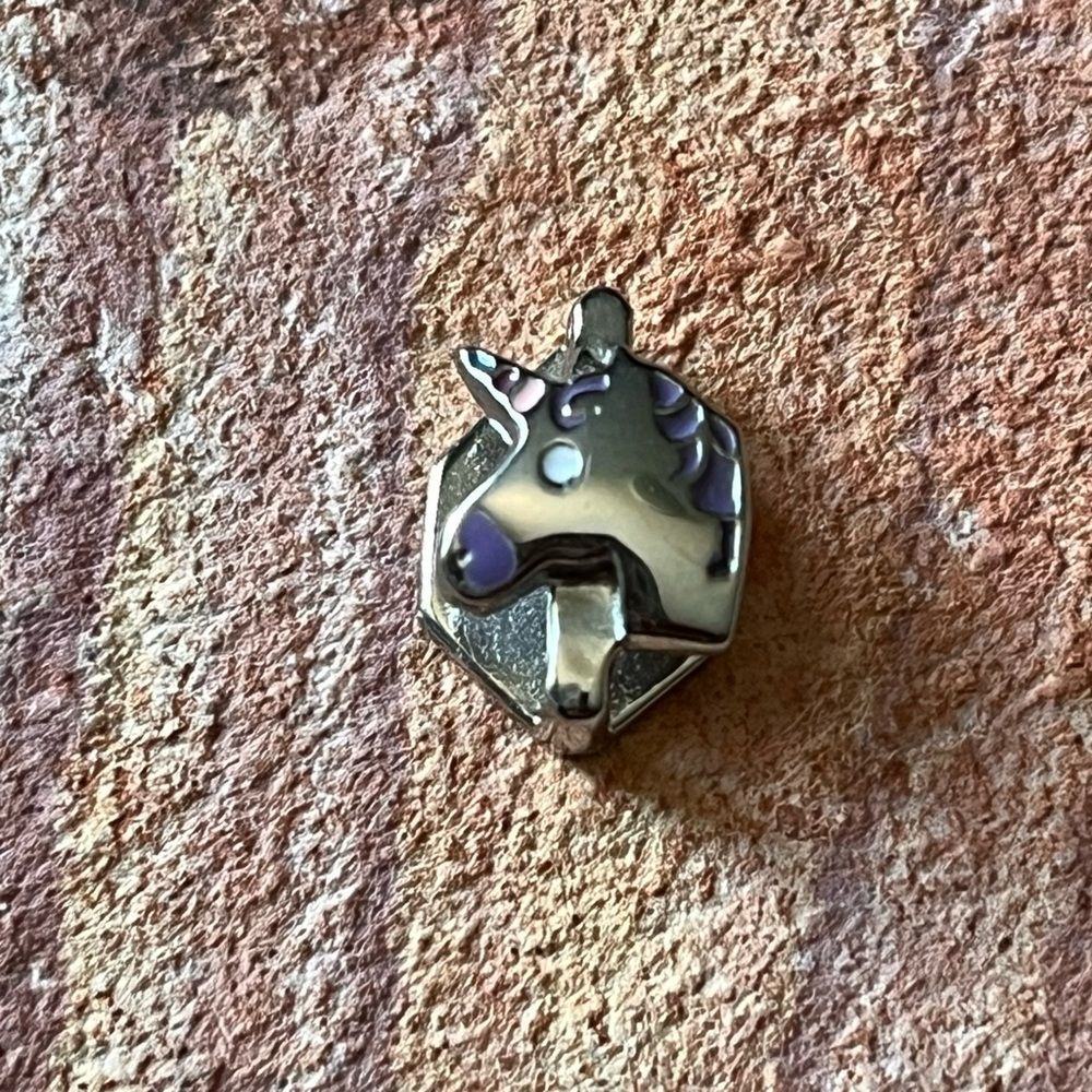 KEEP Collective Stella & Dot Silver-Tone Slide Unicorn Charm with Rainbow Horn